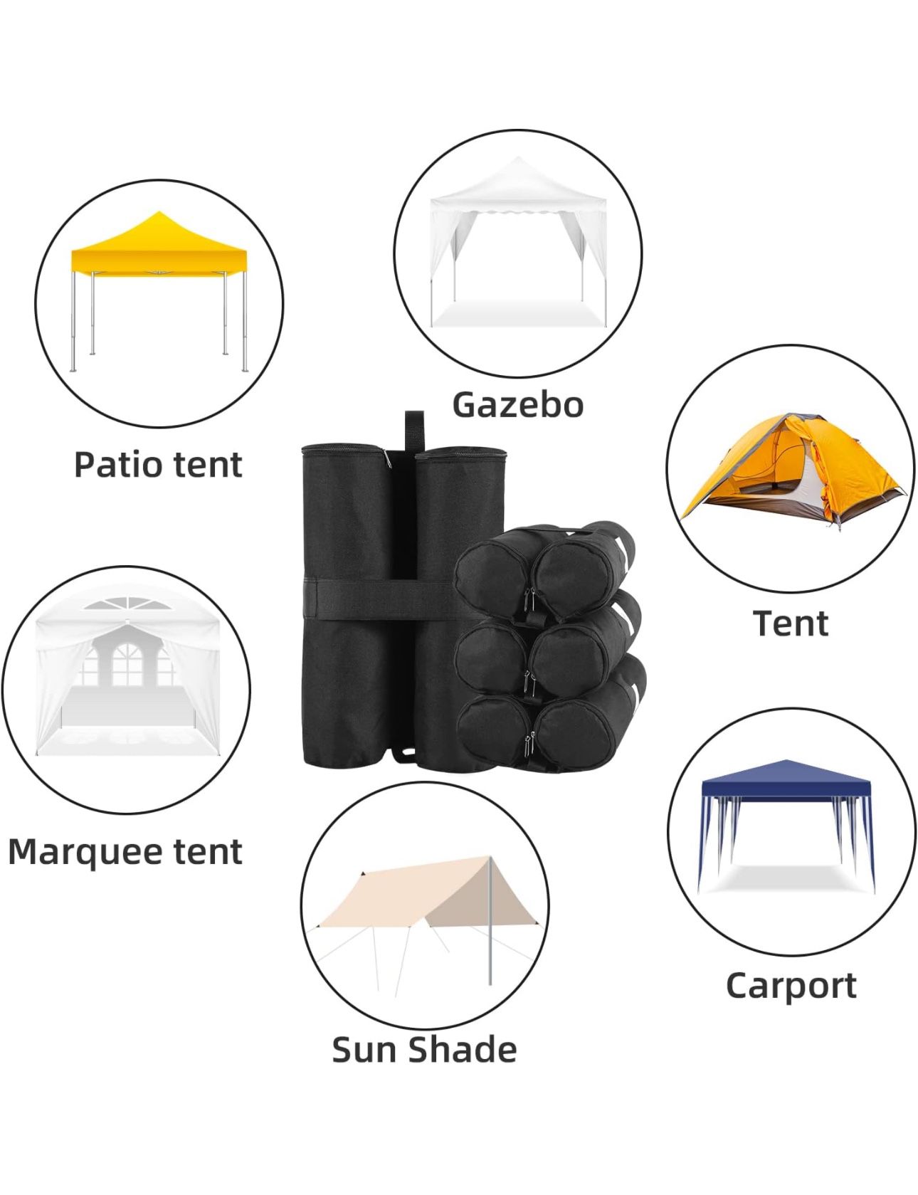 4-Pack Canopy Weights Sand Bags for Canopy Tent, Ohuhu Heavy Duty Weight Bags Sandbag for Pop Up Canopy Tents, Gazebo Weights for Instant Outdoor Sun 