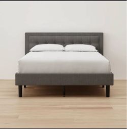 Nectar California king Gray Upholstered Platform Bed Frame