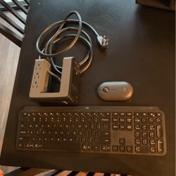 Logi Tech Wireless Mouse, Keyboard and APC Outlet & USB Charger