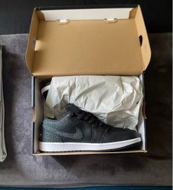 Air Jordan 1 Low Black  Elephant Print