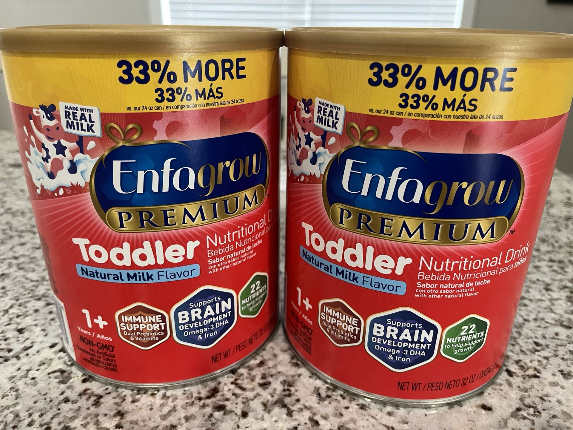 Enfamil Enfagrow Premuim Toddler Nutritional Drink Milk Powder 32oz *2 Can
