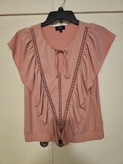 Pink ruffle blouse