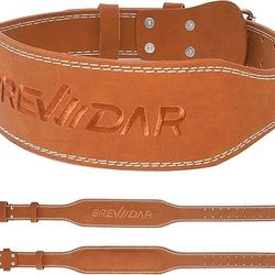 Leather Weight Lifting Belt, Weightlifting Belt for Men & Women, 4" Wide Padded Lumbar Back Support, 10 Adjustable Holes, Gym Fitness Belt, Squat Belt