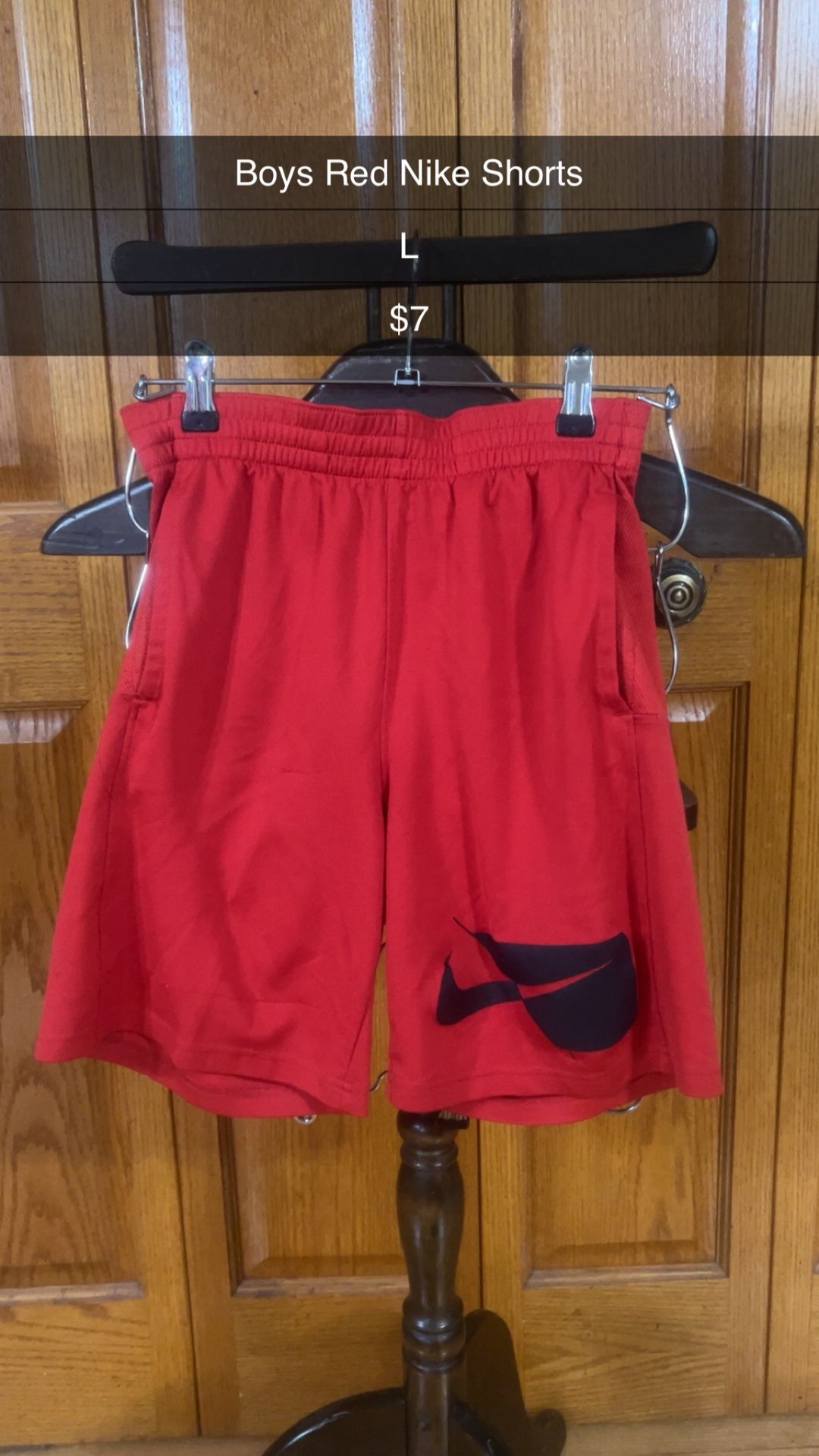 Boys Red Nike Shorts Size L