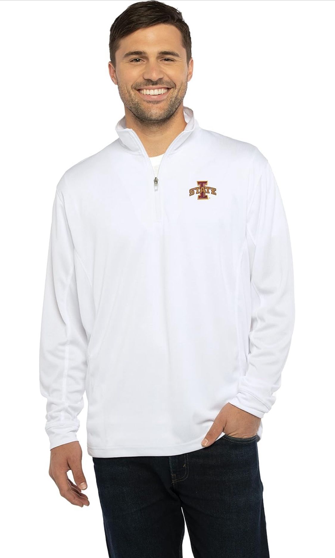 Vantage Apparel Men's Collegiate Full Zip Soft Shell Micro Fleece Jacket, Iowa State Cyclones, X-Large