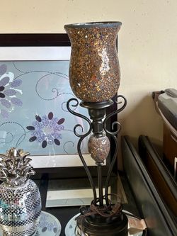 Gorgeous Tall Crackle Table Lamp 25”