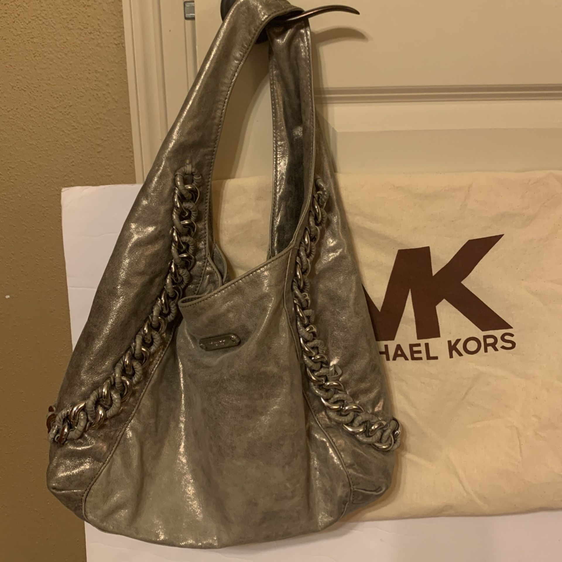 Michael Kors Vintage Hobo Bag In Gun Metal Color