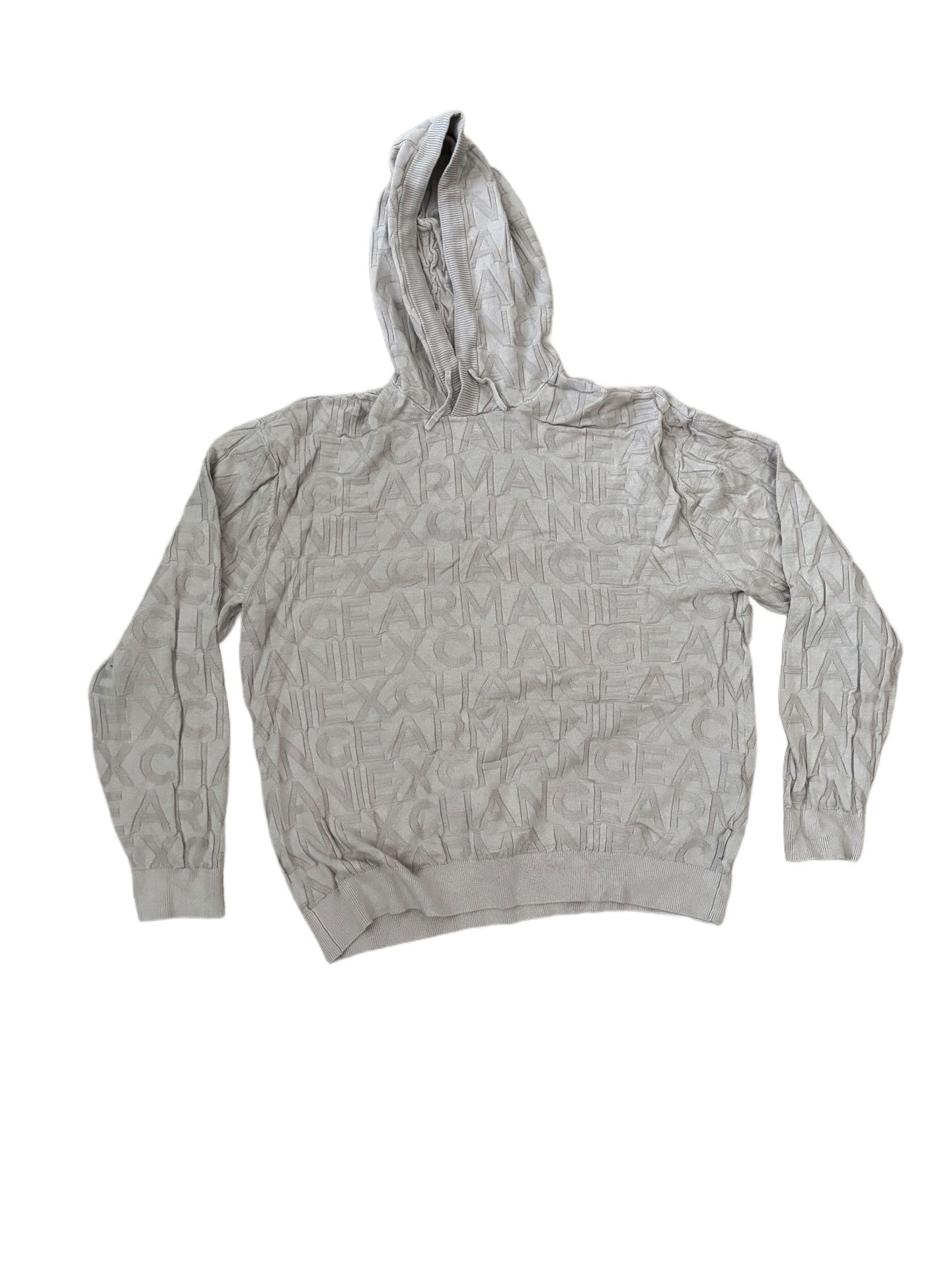 Armani Exchange ASV Fabric Button Up Hooded Sweater - Beige
