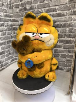 Vtg Garfield Hugging Pooky Bear Plush Toy By Dakin From 1978-81 12"
