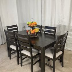 Modern Rustic Dining Table & 6 Chairs-ASHLEY FURNITURE 