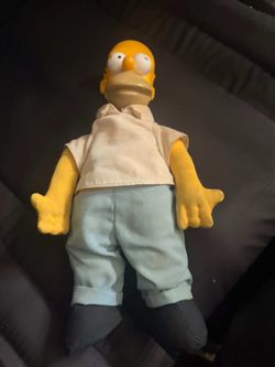 vintage 1990 Homer Simpson plush doll featuring a rubber head