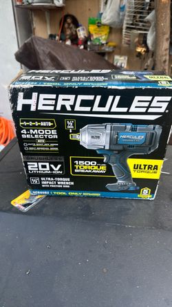 HERCULES 20V Brushless Cordless 1/2 in. Ultra Torque Impact Wrench with Friction Ring - Tool Only - Item 58887