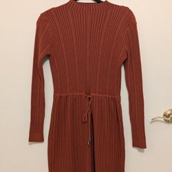 Knit Dress With Lace Trim 