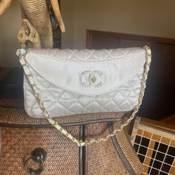 Chanel Vintage Silk Shoulder Bag