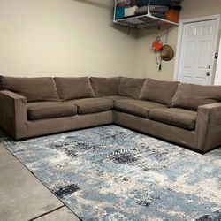 Sectional Sofa Couch Brown Crate and Barrel Local Delivery 🚚
