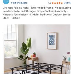 Folding Metal Platform Bed Frame - $20