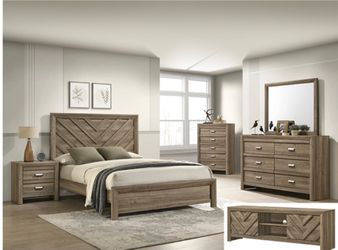 4- Pc Bedroom set Dresser,Mirror Nightstand (1) Queen size bed frame Not including Mattress and Box Sp