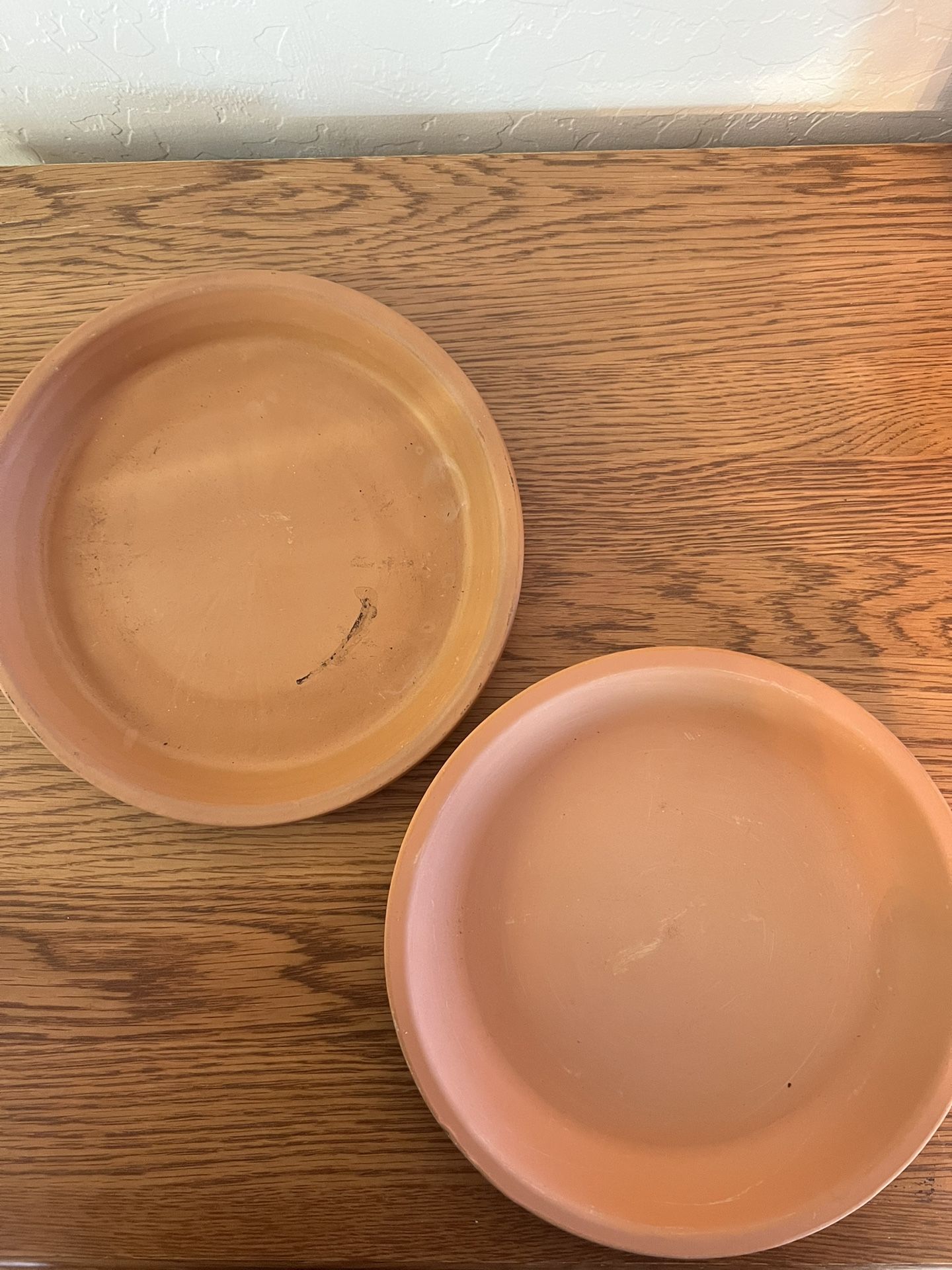 Two Terracotta Plant Saucers
