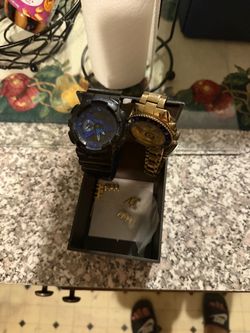 Casio G-Shock and Gold-Tone Watch Bundle