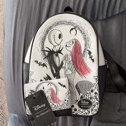 Jack And Sally Backpack With Wallet 