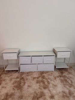Tv stand dresser with night stand set
