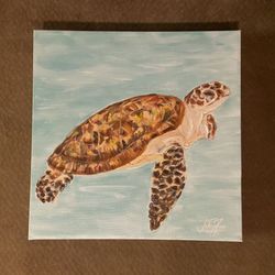 Tortoise Sea Turtle Wall Art 12x12