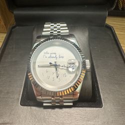 Who Cares I'm Already Late Watch W/Jubilee bracelet fluted Bezel with Box 