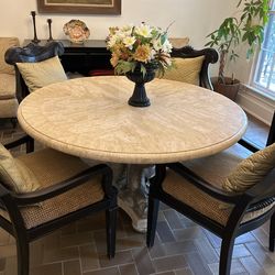 STONE OAK AREA! Formal Dining Room Set With Four Chairs.  Very Heavy.