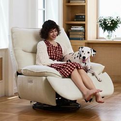 FLEXISPOT Power Swivel Rocker Recliner Chair for Adults, 41” Extra Wide Oversized Swivel Rocking Glider with Side Pockets, 350 Lbs Capacity for Living