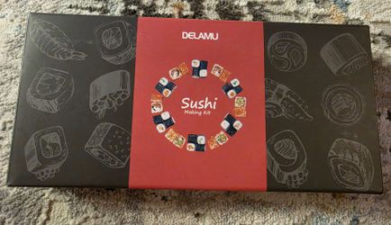 DELAMU Sushi Making Kit – Bamboo Rolling Mats, Chopsticks, Rice Paddle & Spreader