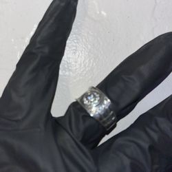 Silver Moissanite Ring 