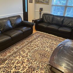 3 Piece Leather Couch Set Plus Coffee Table 