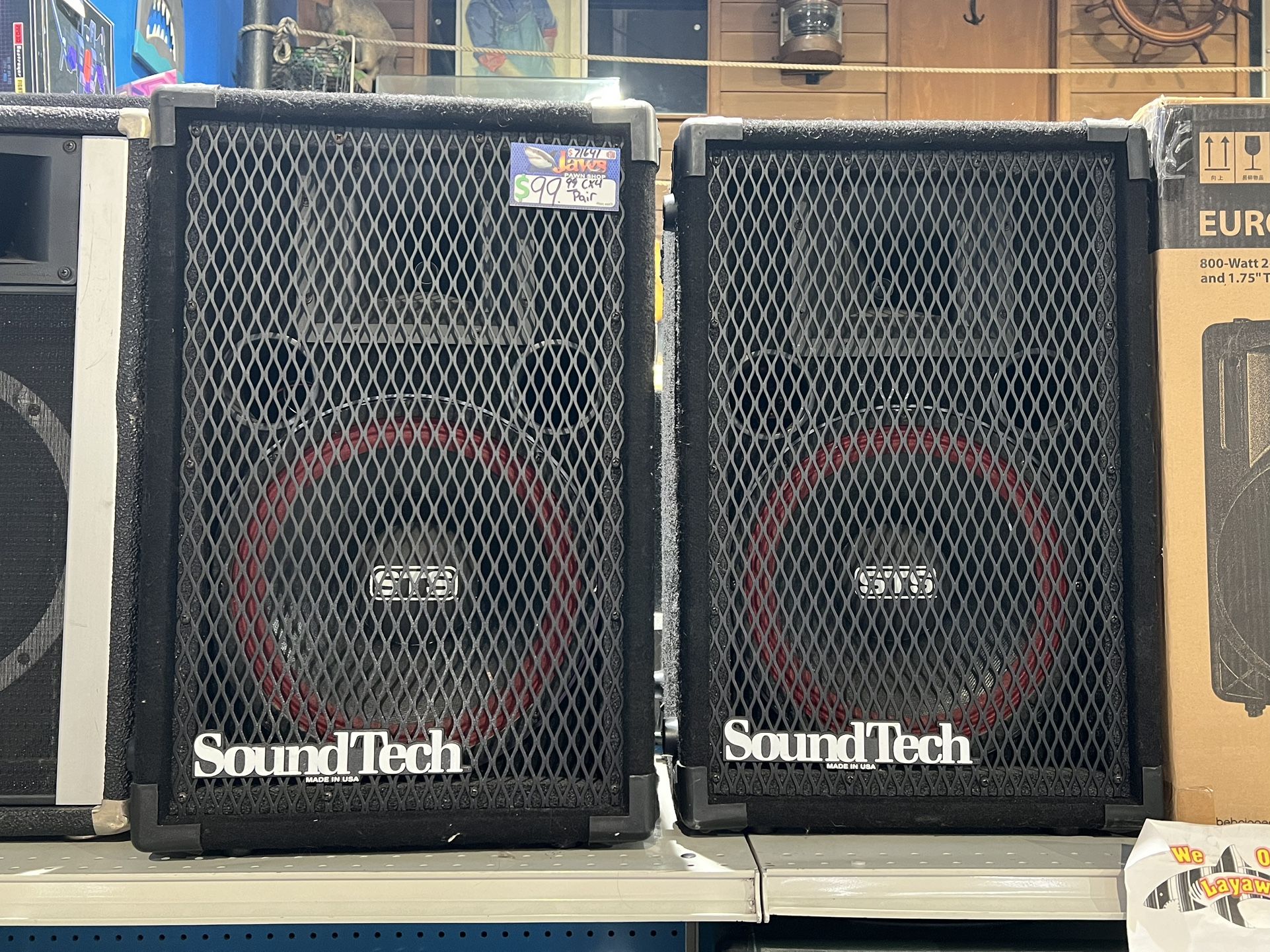 pair of sound tech pa speakers not powered pick up only