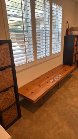 MCM extra long wood coffee table