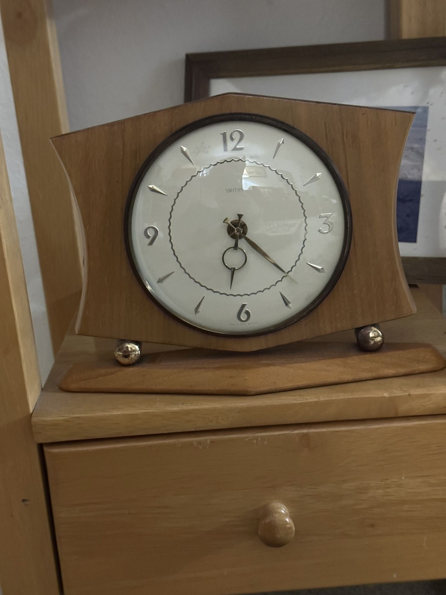 Vintage Smiths Mechanical Mantle Clock - Works!