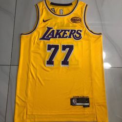 Double Stitched Luka Doncic Yellow Los Angeles Lakers Jersey