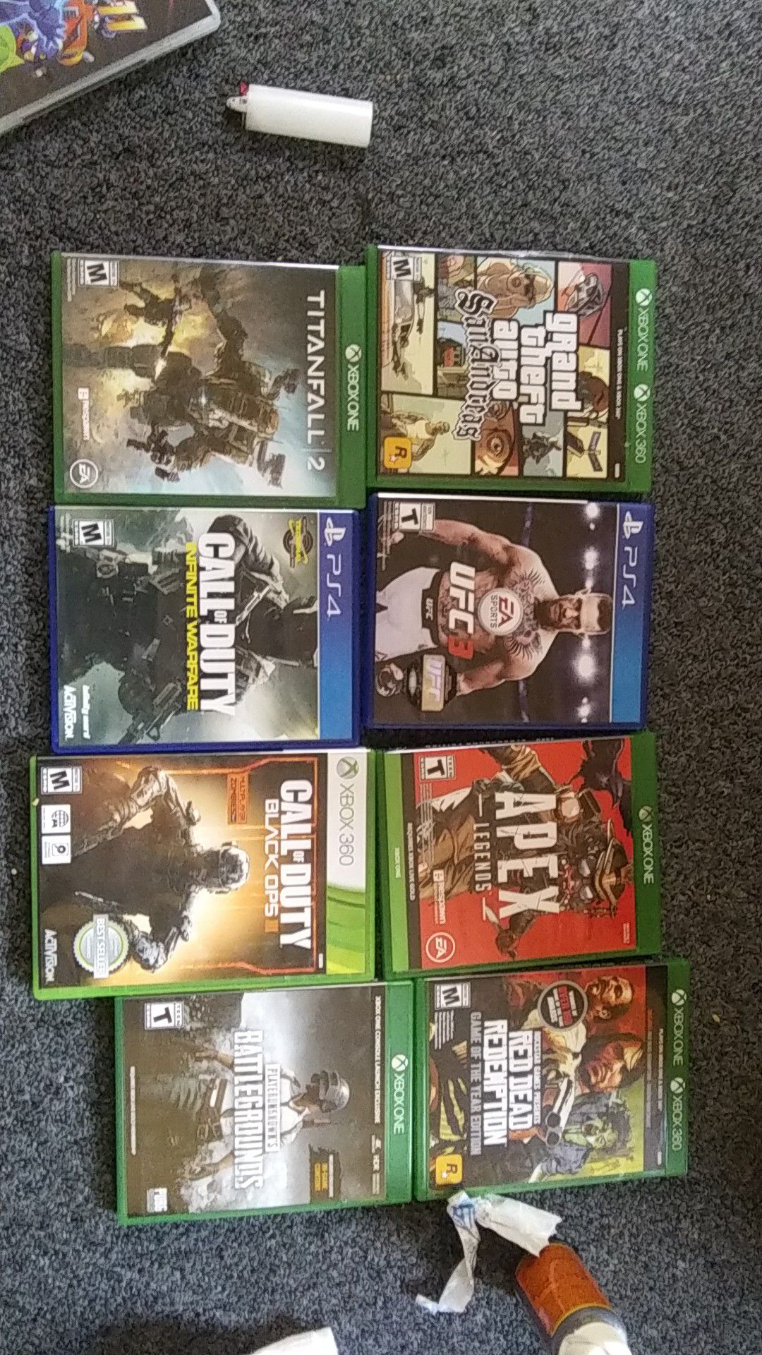 Assorted Xbox one and PlayStation 4 games