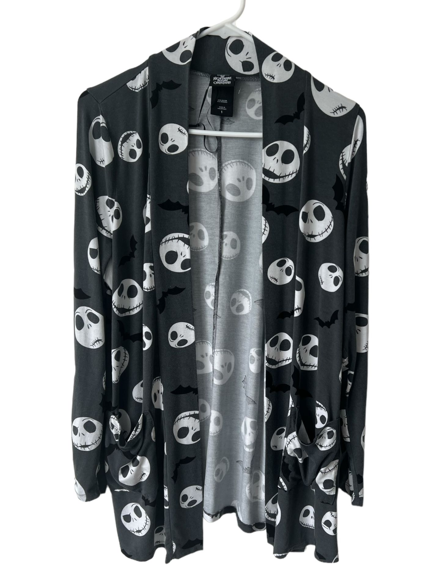 Disney The Nightmare Before Christmas Womens Open Front Cardigan Size 14 Black  Comes from a pet and smoke free home.  Measurements in pictures.  This
