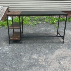 2 Shelved Black Desk