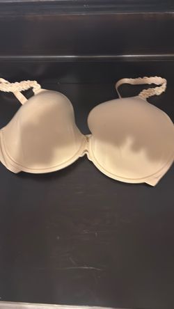 Cream Padded Underwire Bra with Lace Straps