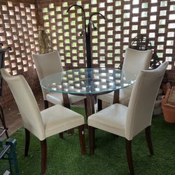 Glass Table With 4 Chairs 