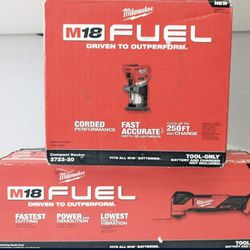 M18 Milwaukee FUEL Brushless Oscillating Multi-tool + M18 FUEL Router 