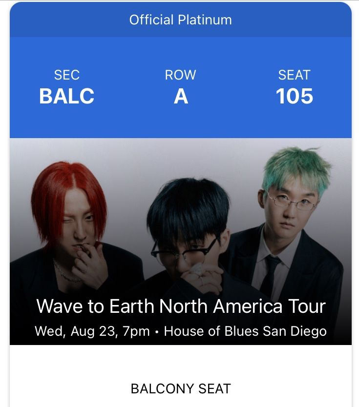 WAVE TO EARTH TICKETS