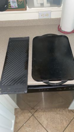 Two iron skillets