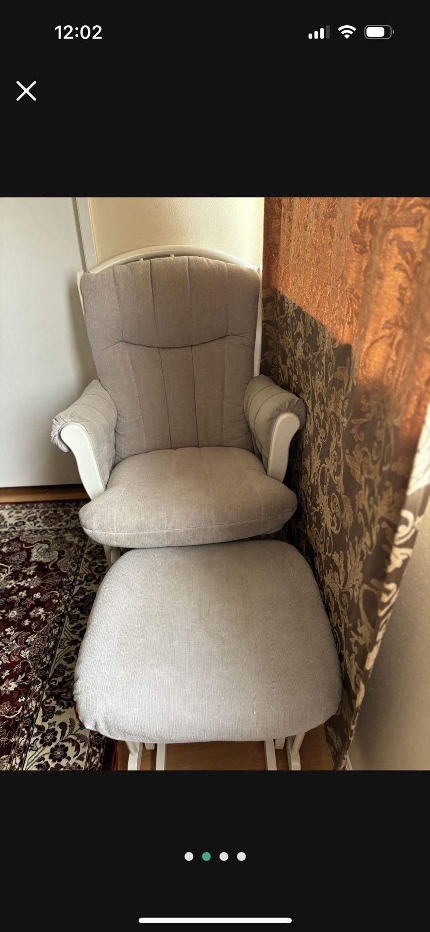 Comfy Glider Rocking Chair w/ Ottoman