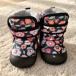 Jan & Jul Toddler Winter Boots Floral Waterproof Size 7