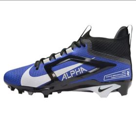 Men's Nike Alpha Menace 4Elite  Black Blue White Football Cleats Sz 12🏈