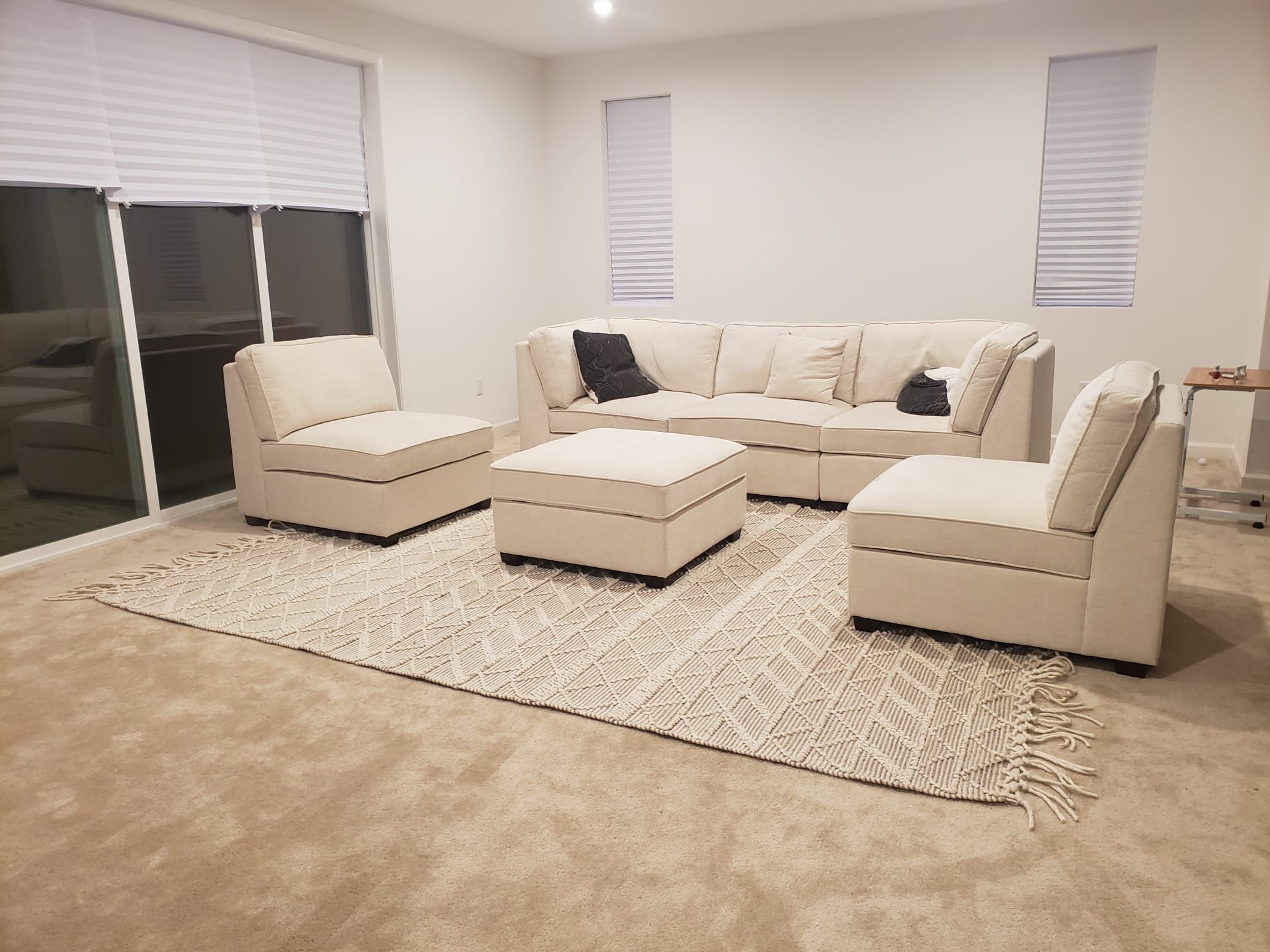 6 piece fabric modular sectional couch