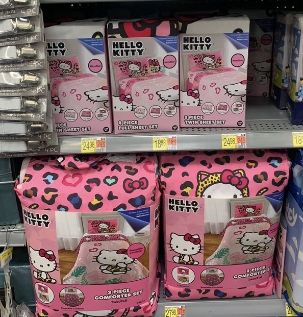 hello kitty bedsheets and pillow