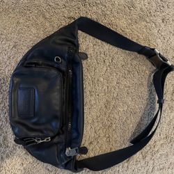 Coach Black Leather Fanny Pack 
